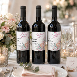 Rótulo De Garrafa De Cerveja Favor de Casamento Agradecimento Floral Aquarela P