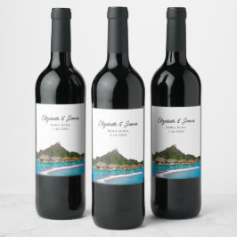 Rótulo De Garrafa De Cerveja Favor de Casamento Bora Bora