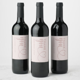 Rótulo De Garrafa De Cerveja Favor de Casamento Caligrafia Rosa Dourado Obrigad