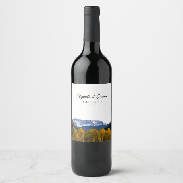 Rótulo De Garrafa De Cerveja Favor de Casamento de Telluride (Frente)