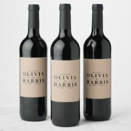 Rótulo De Garrafa De Cerveja Favor de festa bege natural simples minimalista mo