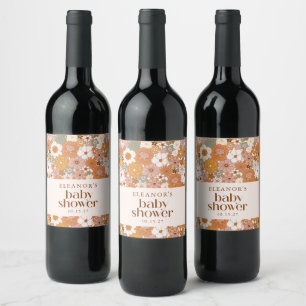 Rótulo De Garrafa De Cerveja Favor de Mesa Floral Personalizado para Chá de Beb