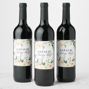 Rótulo De Garrafa De Cerveja Favor do aniversário de 30 anos floral de cor d'