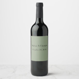 Rótulo De Garrafa De Cerveja Favor do Casamento Negro e Verde Sage Simples
