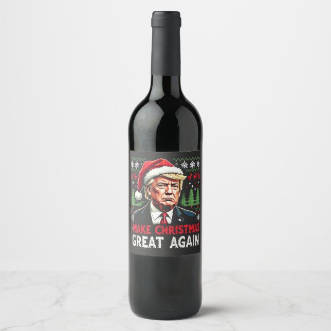 Rótulo De Garrafa De Cerveja Fazer Excelente De Natal Novamente Feio Trump Do S (Frente)