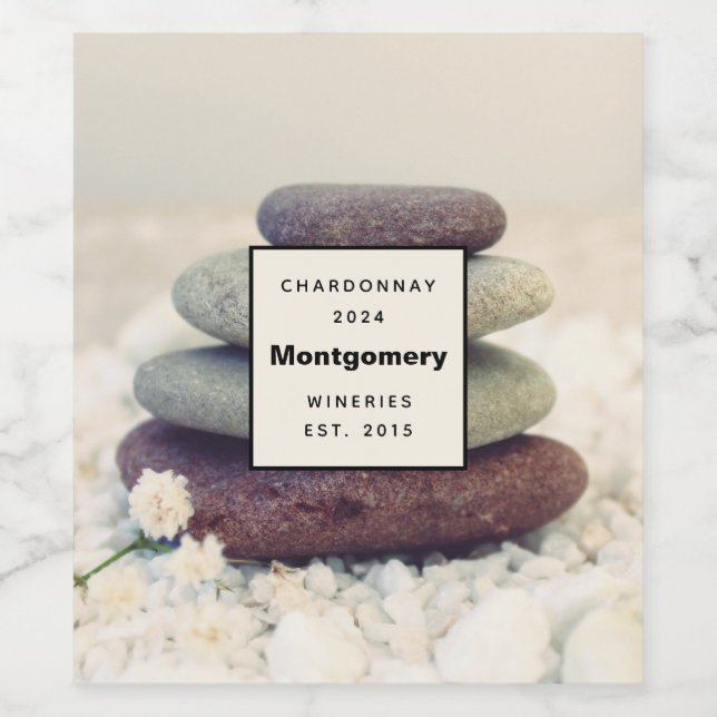 Rótulo De Garrafa De Cerveja Fazer Meditativo de Vinho do Cairo em Pedras Empil (Rótulo Único)