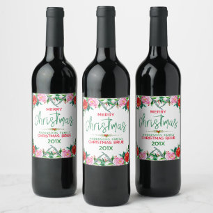 Rótulo De Garrafa De Cerveja Feiras de Natal, fronteira e tipografia moderna