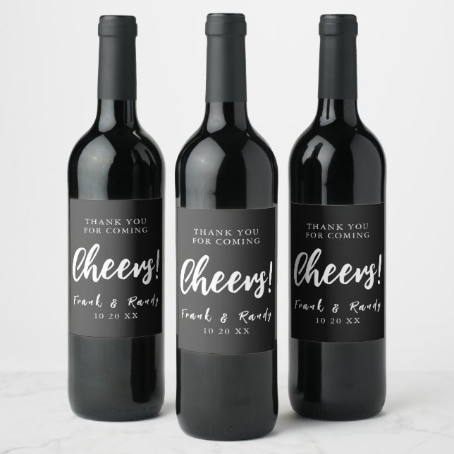 Rótulo De Garrafa De Cerveja Felicidades! Casamento Negra de Matte Simples Mode (Garrafas)