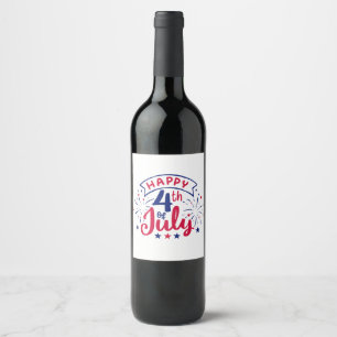 Rótulo De Garrafa De Cerveja Feliz 4 de julho.