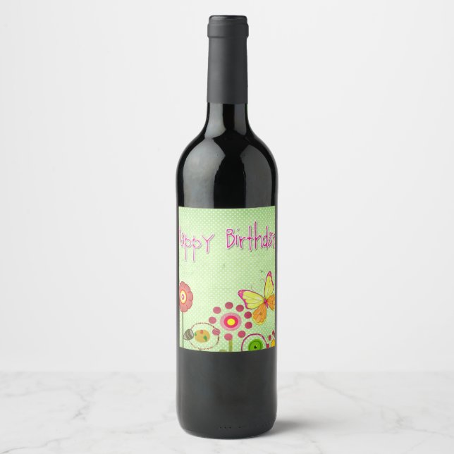 Rótulo De Garrafa De Cerveja Feliz aniversário (Frente)