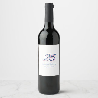 Rótulo De Garrafa De Cerveja feliz aniversário de 25 anos nome data letra negri