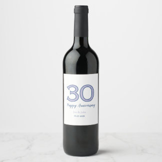 Rótulo De Garrafa De Cerveja Feliz aniversário de 30 anos nome data roxo pastel