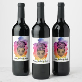 Rótulo De Garrafa De Cerveja Feliz aniversário! Encorajando as mulheres negras 