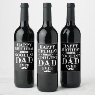 Rótulo De Garrafa De Cerveja Feliz Aniversário para o Rótulo de Vinho do Pai