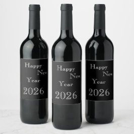 Rótulo De Garrafa De Cerveja Feliz Ano Novo Texto Personalizado Moderno