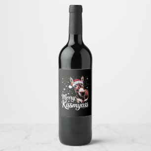 Rótulo De Garrafa De Cerveja Feliz Burro Kissmyass Sarcástico Natal Piada Pijam