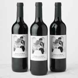 Rótulo De Garrafa De Cerveja Feliz & Casado - Natal Personalizado de Recém-Casa