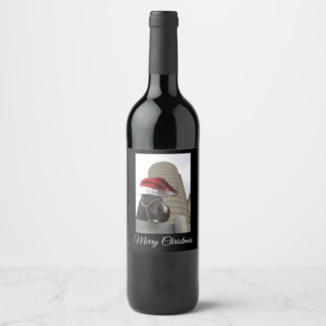 Rótulo De Garrafa De Cerveja Feliz Cavalo de Natal (Frente)