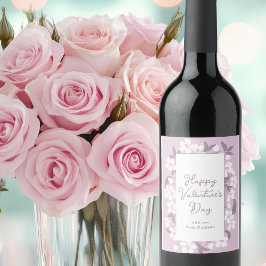 Rótulo De Garrafa De Cerveja Feliz dia de os namorados Chic Rosa claro Floral P