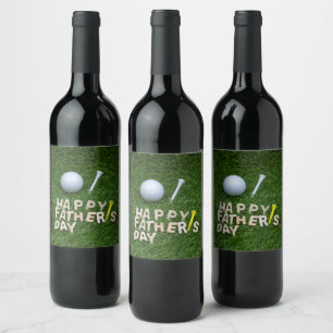 Rótulo De Garrafa De Cerveja Feliz dia de os pais de golfe com bola de golfe