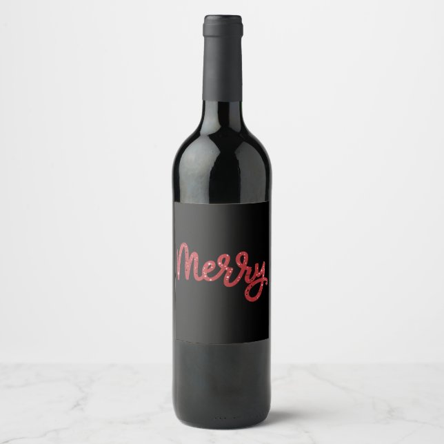 Rótulo De Garrafa De Cerveja Feliz Natal Brilho Feriado  (Frente)
