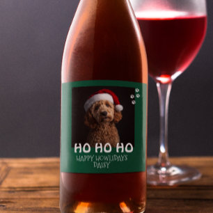 Rótulo De Garrafa De Cerveja Feliz Natal Canino Da Foto De Natal