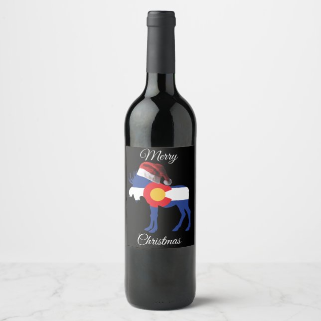 Rótulo De Garrafa De Cerveja Feliz Natal Colorado Moose (Frente)