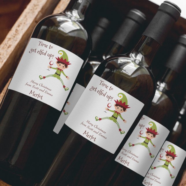 Rótulo De Garrafa De Cerveja Feliz Natal Engraçado Que Encheu Vinho (Criador carregado)