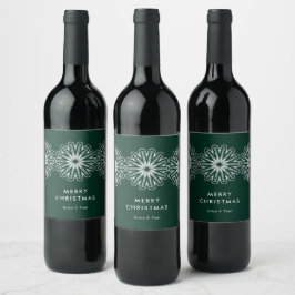 Rótulo De Garrafa De Cerveja Feliz Natal floral minimalista moderna