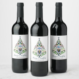 Rótulo De Garrafa De Cerveja Feliz Natal - incrível árvore de Natal caxubiana