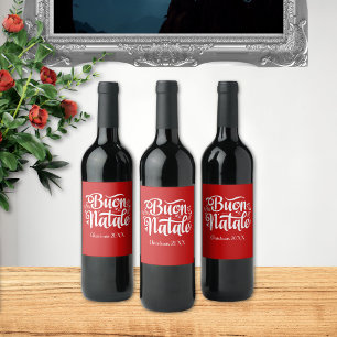 Rótulo De Garrafa De Cerveja Feliz Natal Italiano Personalizado Buon Natale