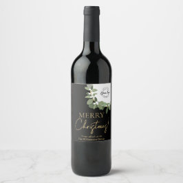 Rótulo De Garrafa De Cerveja Feliz Natal Logotipo Corporativo Grinalda Feriado