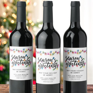 Rótulo De Garrafa De Cerveja Feliz Natal Luzes de Sábios Saudações
