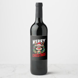 Rótulo De Garrafa De Cerveja Feliz Natal Rena Festa de Natal