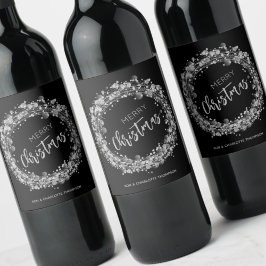 Rótulo De Garrafa De Cerveja Feliz Natal Silver Stars