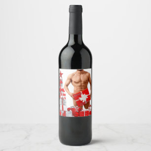 Rótulo De Garrafa De Cerveja Feliz Natal SlipperyJoe presente vermelho branco p