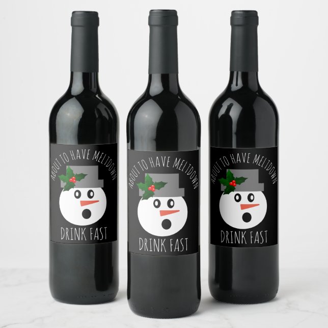 Rótulo De Garrafa De Cerveja Feliz Natal Snowman Beba Rapidamente (Garrafas)