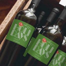 Rótulo De Garrafa De Cerveja Feliz Natal Tipografia Retro Verde