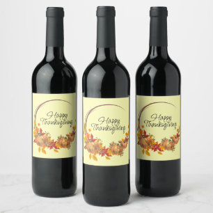 Rótulo De Garrafa De Cerveja FELIZ OBRIGADO A Feriado Pumpkins Folhas de outono