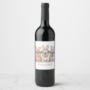 Rótulo De Garrafa De Cerveja Feliz Páscoa English Bulldogs
