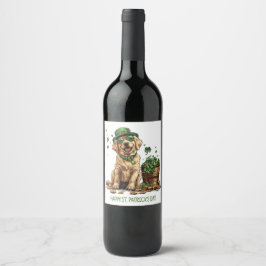 Rótulo De Garrafa De Cerveja Feliz Rua, dia de Patrick Labrador Cachorro do Ret