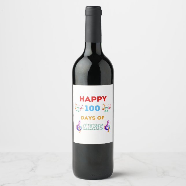 Rótulo De Garrafa De Cerveja Felizes 100 Dias De música (Frente)