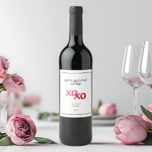 Rótulo De Garrafa De Cerveja Felizes abraços XOXO da Galentina e beijos de verm