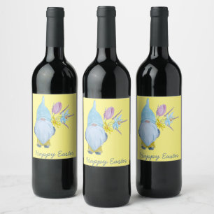 Rótulo De Garrafa De Cerveja Felz pascoa Gnomo primavera