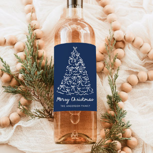 Rótulo De Garrafa De Cerveja Feriado de Marinho de Arcos de Árvore de Natal