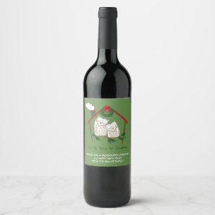 Rótulo De Garrafa De Cerveja Feriado de Natal da Coruja Engraçado