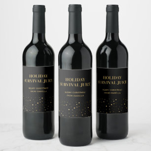 Rótulo De Garrafa De Cerveja Feriado Dourado Negro Engraçado Sobreviver ao Nata