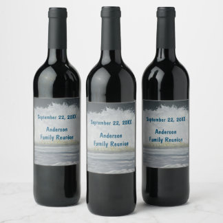 Rótulo De Garrafa De Cerveja Férias Anuais de Praia da Reunião Familiar do Ocea