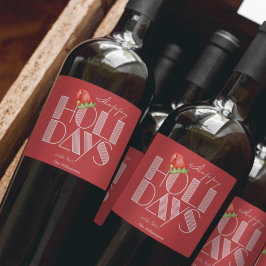 Rótulo De Garrafa De Cerveja Férias Felizes Tipografia Retro Vermelho