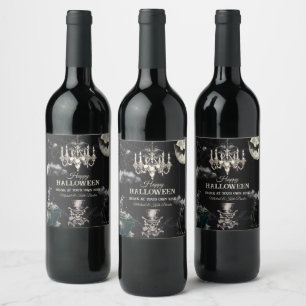 Rótulo De Garrafa De Cerveja Festa Anual de Halloween Caveira Gótica Vintage So